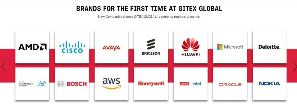 تصویر تعدادی از کمپانی های حاضر در Gitex 2022