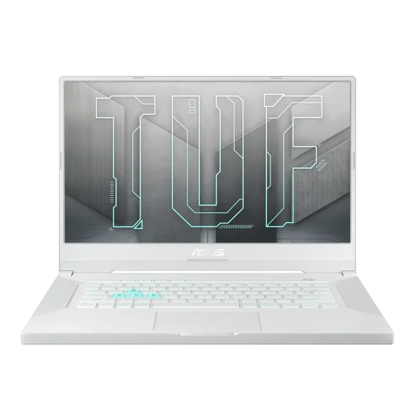 نمای رو به روی لپ تاپ ایسوس TUF F15 FX516 با رنگ سفید